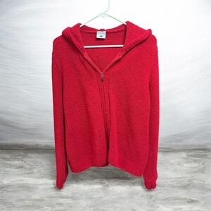 Women's Columbia Red Zip-Up Hooded Sweater Size Large Hoodie